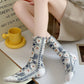 5 Pairs Women Artsy Flower Jacquard Cotton Socks