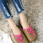 Couple Summer Straw Weave Flower Indoor Flat Slippers