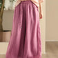 Women Summer Dual-layer Wide-leg Ramie Pants