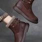 Women Winter Vintage Genuine Leather Fleece-lined Boots