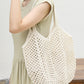 Women Summer Artsy Cutout Knitted Shoulder Bag