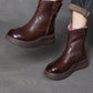 Women Winter Genuine Leather Fleece-lined Platform Boots