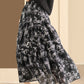 Women Summer Vintage Floral Cotton Loose Skirt