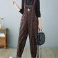 Women Casual Autumn Solid Corduroy Loose Jumpsuits