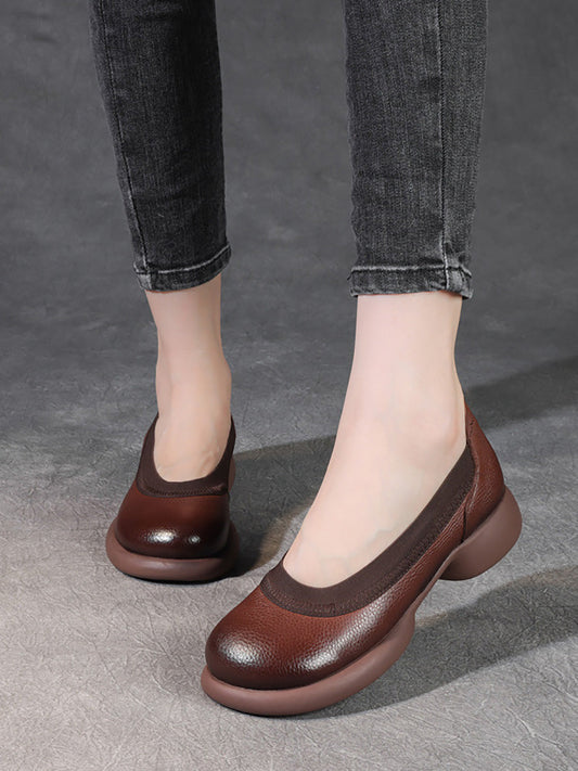 Women Casual Summer Genuine Leather Low Heel Shoes