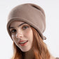 Women Autumn Pure Color Strap Knit Hat