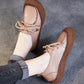 Women Casual Autumn Soft Leather Strap Flat Shoes