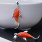 Women Casual Red Koi Sliver Pandent Earrings