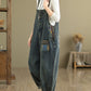 Women Casual Patchwork Loose Denim Jumpsuits