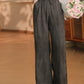 Women Summer Casual Solid Straight Linen Pants