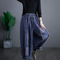 Women Summer Vintage Denim Patch Spliced Harem Pants