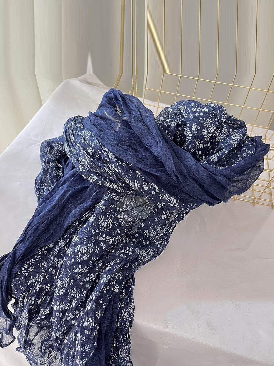 Women Summer Floral Spliced Thin Shalw Scarf