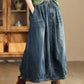 Women Autumn Casual Solid Back Hem Split Denim Skirt