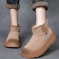 Women Vintage Leather Fleece-lined Platform Boots