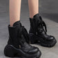 Women Winter Fashion Leather Fleece-lined Platform Boots