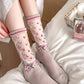 3 Pairs Women Artsy Floral Thin Socks