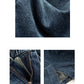 Women Autumn Casual Solid Back Hem Split Denim Skirt