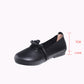 Women Summer Ethnic Solid Bowknot Leather Flat Shoes