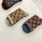 3 Pairs Women Autumn Artsy Flower Jacquard Socks