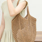 Women Summer Artsy Cutout Knitted Shoulder Bag