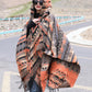 Women Bohemia Warm Rhomboids Tassel Hooded Shawl