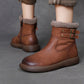 Women Winter Vintage Genuine Leather Fleece-lined Boots