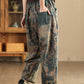 Women Casual  Tie-dye Autumn Strap Denim Harem Pants