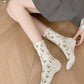 5 Pairs Women Tulip Jacquard Cotton Socks