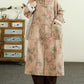 Women Autumn Ethnic 100%Cotton Long Padded Coat