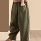 Women Summer Solid Linen Loose Harem Pants