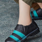 Women Casual Colorblock Leather Spliced Flat Shoes