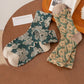 5 Pairs Women Artsy Flower Jacquard Cotton Socks