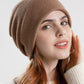 Women Casual Winter Solid Cotton Keep Warm Knit Cap