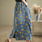 Women Casual Summer Sunflower Print Loose Skirt