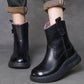 Women Winter Genuine Leather Fleece-lined Platform Boots