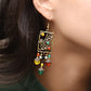 Alloy Flower Agate Tassel Retro Earrings