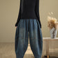 Women Autumn Vintage Denim Spliced Harem Pants