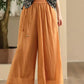 Women Summer Dual-layer Wide-leg Ramie Pants