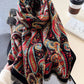 Women Vintage Print Tassel Autumn Shawl Scarf