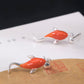 Women Casual Red Koi Sliver Pandent Earrings