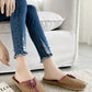 Couple Summer Straw Weave Flower Indoor Flat Slippers