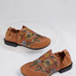 Women Ethnic Autumn Embroidery Leather Low Heel Shoes