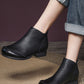 Women Elegant Solid Leather Spliced Low Heel Boots