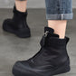 Women Vintage Vintage Leather Zipper Platform Boots