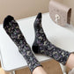 5 Pairs Women Artsy Floral Jacquard Cotton Socks