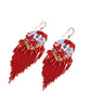 Bohemia Women Tassel Bead Flower Alloy Earrings