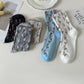 5 Pairs Women Tulip Jacquard Cotton Socks