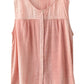 Women Casual Solid Spliced O-Neck Button-up Linen Vest