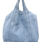 Vintage Solid Denim Spliced Shoulder Bag Handbag