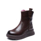 Women Winter Genuine Leather Fleece-lined Platform Boots